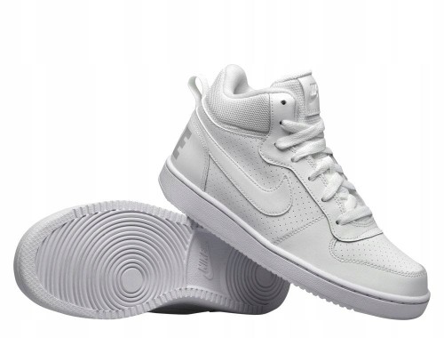 Nike Court Borough Mid (Gs) 839977 100-buty widok podeszwa/prawo