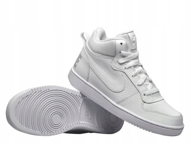 Nike Court Borough Mid (Gs) 839977 100-buty widok podeszwa/prawo