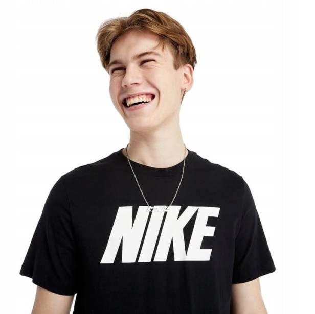 Nike M Nsw Tee Nike Block1 Fs Dx1981 010-koszulka zbliżenie nadruk